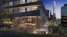 Rendering of sky terrace at Pearl House, by Williams New York